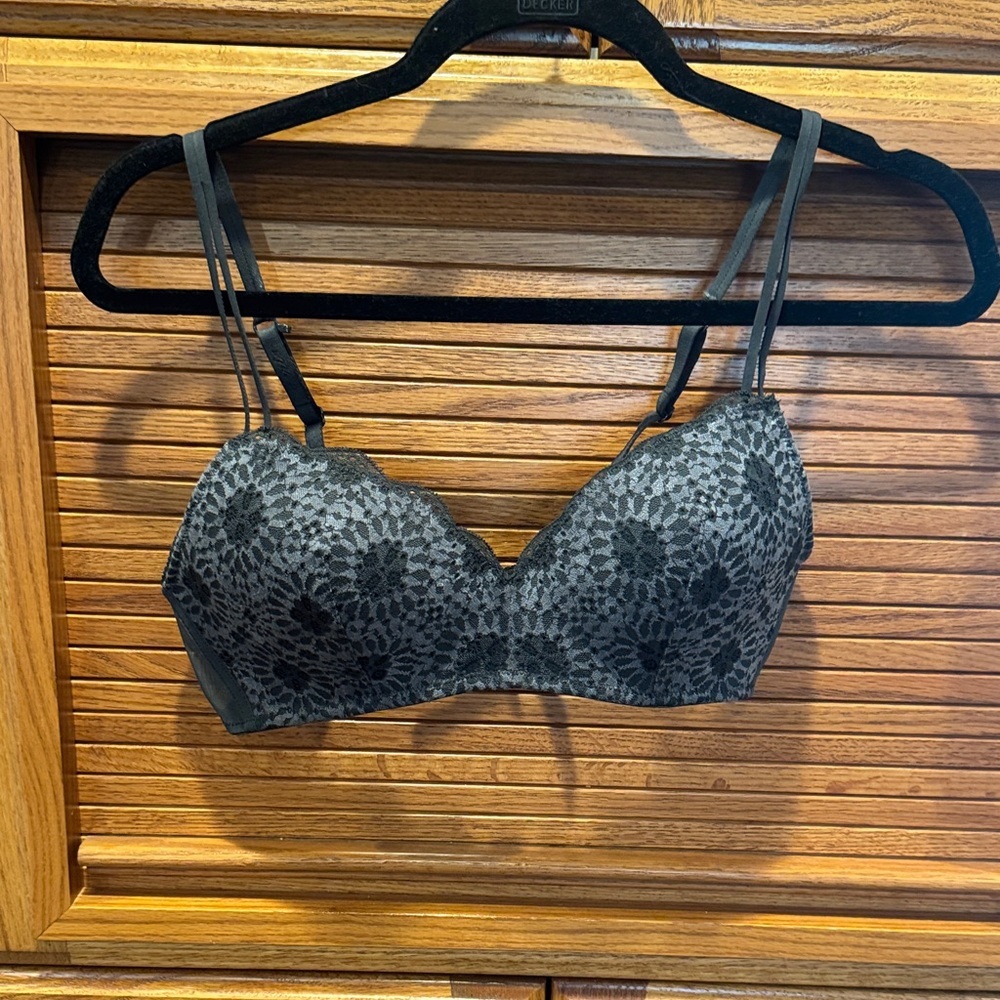 Aerie Charcoal Floral Lace Bra.  Never worn. NWOT.